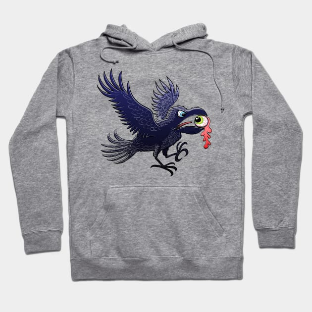 Evil crow ripping out and stealing an eyeball for a Halloween witch potion Hoodie by zooco